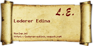 Lederer Edina névjegykártya